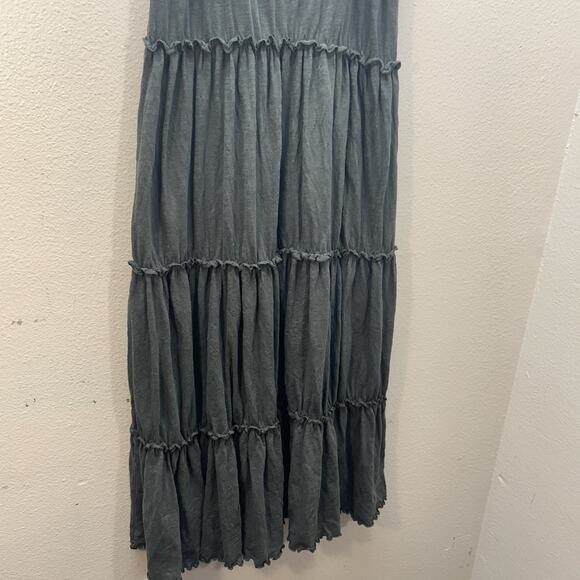 Natural Life Tiered Boho Olive Green Flowy Sleeveless Midi Dress M Cottagecore - Picture 5 of 5